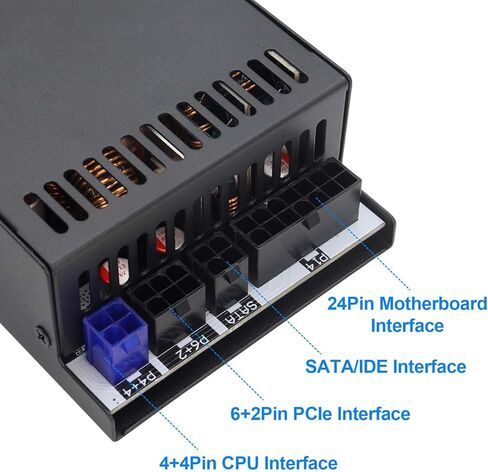 Flex ATX Power Supply 600W Mini ITX Small 1U Fully Modular PSU Active PFC 100-240V with 20+4Pin Mainboard Power 2xSATA Ports, 1xIDE Fan Power for Rack Mount Case Desktop PC Server POS AIO System in Kuwait