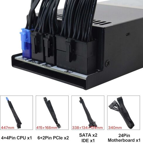 Flex ATX Power Supply 600W Mini ITX Small 1U Fully Modular PSU Active PFC 100-240V with 20+4Pin Mainboard Power 2xSATA Ports, 1xIDE Fan Power for Rack Mount Case Desktop PC Server POS AIO System in Kuwait