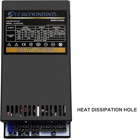 Flex ATX Power Supply 600W Mini ITX Small 1U Fully Modular PSU Active PFC 100-240V with 20+4Pin Mainboard Power 2xSATA Ports, 1xIDE Fan Power for Rack Mount Case Desktop PC Server POS AIO System in Kuwait