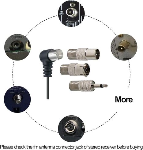 FM Antenna, Ancable Indoor F-Type Male 75 Ohm Radio Coax Wire Antenna for Yamaha Onkyo etc Table Top Home Stereo Receiver Radio Receiver Antenna in Kuwait
