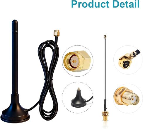 Meshtastic 915MHz LoRa Antenna 5dBi Gain Long Range Magnetic Base with SMA Male for ESP32 LoRa V3&V4 Development Board&915MHz LoRa Module with 10cm IPEX Extension Cable, Not for Car (1pack) in Kuwait