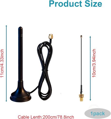 Meshtastic 915MHz LoRa Antenna 5dBi Gain Long Range Magnetic Base with SMA Male for ESP32 LoRa V3&V4 Development Board&915MHz LoRa Module with 10cm IPEX Extension Cable, Not for Car (1pack) in Kuwait