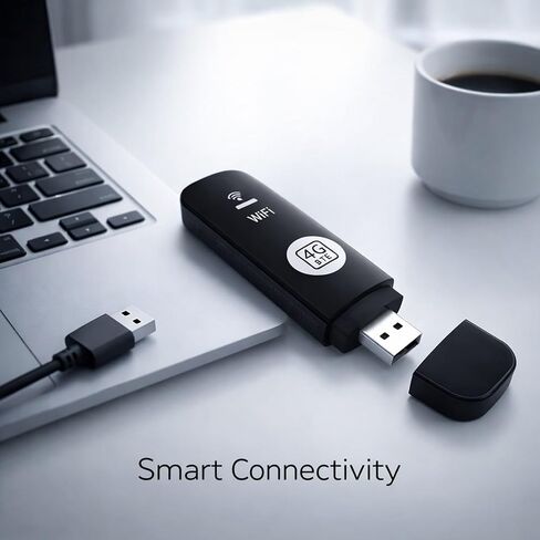 4G USB Mobile Hotspot Router, Portable Wireless Network Device, Support 8 Devices, LTE High - Speed Internet - Compact Design, Easy Setup for Travel and Remote Work SIM Card Required (Black) in Kuwait