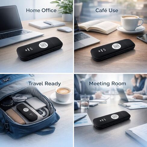 4G USB Mobile Hotspot Router, Portable Wireless Network Device, Support 8 Devices, LTE High - Speed Internet - Compact Design, Easy Setup for Travel and Remote Work SIM Card Required (Black) in Kuwait
