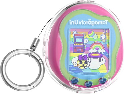 حافظة Geiomoo TPU لهاتف Tamagotchi Uni، غطاء واقٍ ناعم ومرن مقاوم للخدش مع حلقة تسلق (شفاف) in Kuwait