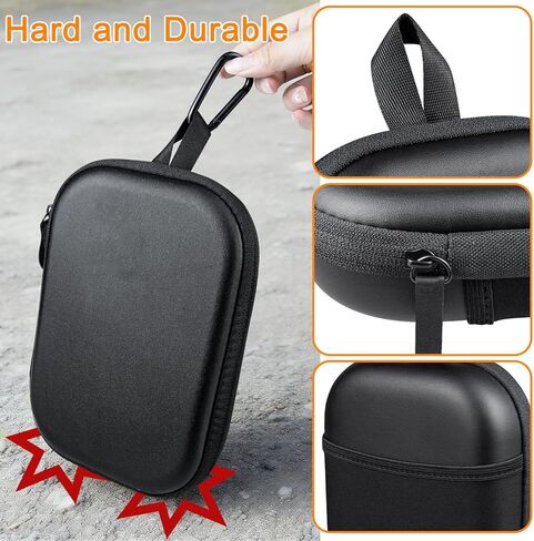 SOULWIT Headphone Carry Case for Bose QuietComfort QC35/QC35II/QC45/QC Ultra/QC Ultra(2nd Gen)/QC25/QC SE/Quiet Comfort, Hard EVA Replacement Case, Travel Storage Bag with Carabiner - Black in Kuwait