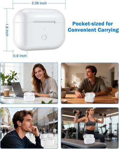 Wireless Charging Case Compatible with AirPods Pro: Replacement Charger Case with Bluetooth Pairing, Earbuds Not Included (White, AirPods Pro 1/2 Charging Case) in Kuwait