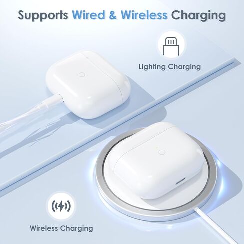 حافظة شحن بديلة متوافقة مع AirPods الجيل الثالث، حافظة شحن لاسلكية بقدرة 600 مللي أمبير في الساعة مع زر مزامنة، شحن سريع لمدة 20 دقيقة، USB-C وشاحن لاسلكي، بدون سماعات أذن in Kuwait