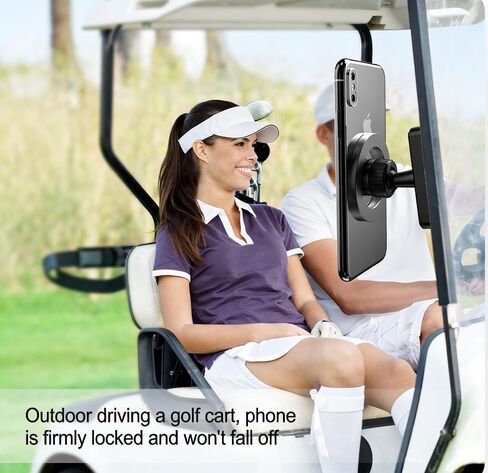 حامل هاتف عربة الجولف المغناطيسي متوافق مع MagSafe iPhone وAndroid يناسب EZGO، Club Car، Yamaha، Icon، ملحقات عربة الجولف المعدنية هدايا للرجال والنساء لاعبي الغولف، مشترك في جميع السيناريوهات in Kuwait