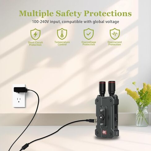 Lnauy 12V 2A Charger Compatible with Hollyland Wireless Video Transmitter Mars 400S Pyro 7 / S/Mars 400S Pro/II / 4K / M1 / M1 Enhanced/Cosmo C1 Replacement Power Supply Adapter Cord Cable in Kuwait
