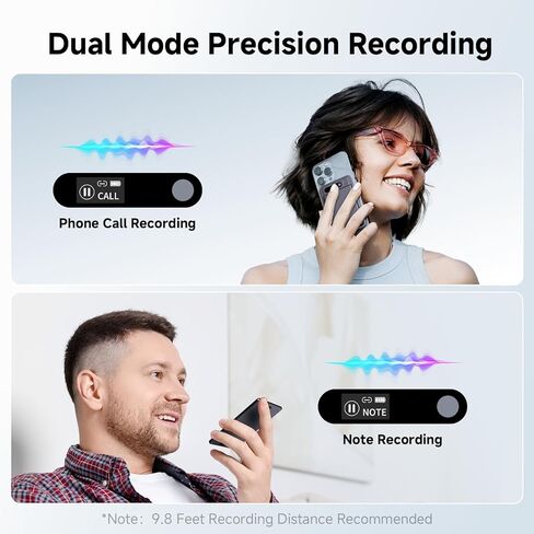 AI Voice Recorder with Transcribe＆Summarize, App Control Audio Recorder Support Al Noise Cancellation Technology with 80+ Languages, Note Taker with 64GB Memory, Audio Device for Meeting, Call, Grey in Kuwait