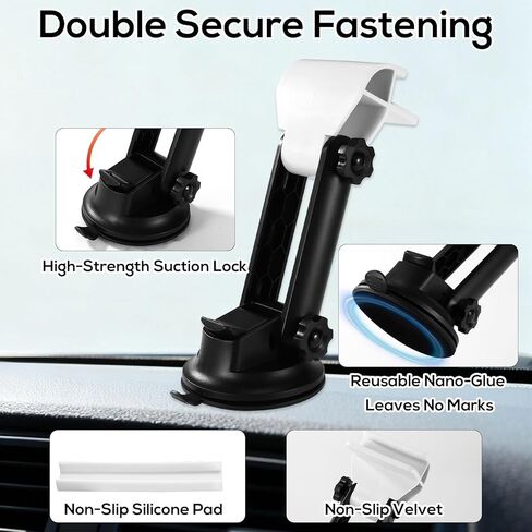 Car Dashboard Mount for Starlink Mini, Dash Holder for Starlink Mini Angle-Adjustable Suction Cup Mount Kit Vehicle Windshield Accessories to Keep Antenna Dish Stable While Driving(Black) in Kuwait