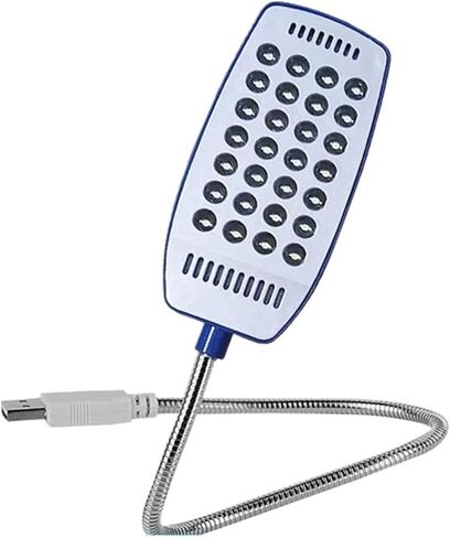 28 مصباح LED فائق السطوع كتاب ضوء DC5V USB للقراءة الليلية مصباح طاولة مرن لبنك الطاقة والكمبيوتر المحمول والكمبيوتر المحمول (أبيض) in Kuwait