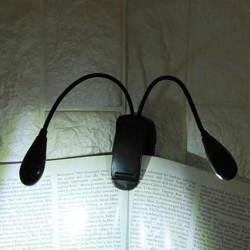مصباح كتاب LED قابل للتعديل من Fafeicy، مصباح قراءة مزدوج الذراع خفيف الوزن ومحمول، 4 بطاريات LED USB تعمل، مثالي للقراءة ومهام البيانو in Kuwait