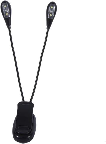 مصباح كتاب LED قابل للتعديل من Fafeicy، مصباح قراءة مزدوج الذراع خفيف الوزن ومحمول، 4 بطاريات LED USB تعمل، مثالي للقراءة ومهام البيانو in Kuwait