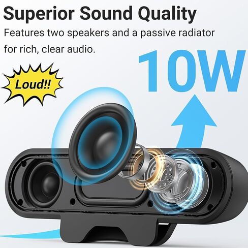LICAEVEY USB Computer Speaker, HD Stereo Sound with Monitor Clip On Design & Volume Control, Plug and Play PC Speakers for Desktop, Laptop, Computer in Kuwait