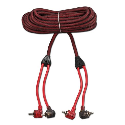 DS18 R20.L 100% نحاس خالٍ من الأكسجين OFC Ultra Flex 2-Channel RCA مع نهايات 90 درجة - كابل صوت مزدوج ملتوي لتقليل الضوضاء لمكبرات الصوت ومكبرات الصوت ومكبرات الصوت - 20 قدمًا in Kuwait