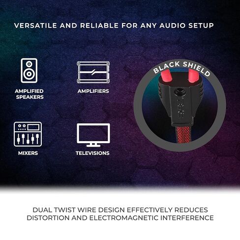 DS18 R20.L 100% نحاس خالٍ من الأكسجين OFC Ultra Flex 2-Channel RCA مع نهايات 90 درجة - كابل صوت مزدوج ملتوي لتقليل الضوضاء لمكبرات الصوت ومكبرات الصوت ومكبرات الصوت - 20 قدمًا in Kuwait