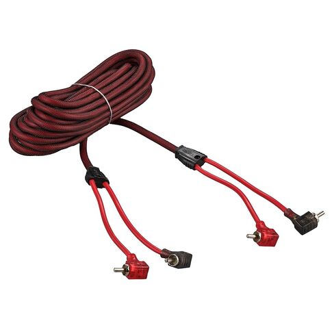 DS18 R20.L 100% نحاس خالٍ من الأكسجين OFC Ultra Flex 2-Channel RCA مع نهايات 90 درجة - كابل صوت مزدوج ملتوي لتقليل الضوضاء لمكبرات الصوت ومكبرات الصوت ومكبرات الصوت - 20 قدمًا in Kuwait