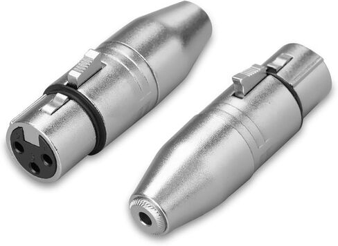CableCreation 3.5mm to XLR Female Adaptor 2pcs,X LR to 1/8'' Stereo Audio Converter,1/8 inch TRS Stereo Jack Female to 3 Pin XL R Microphone Extender for Camcorder,Mixer,Speaker,Microphone,Amplifier in Kuwait