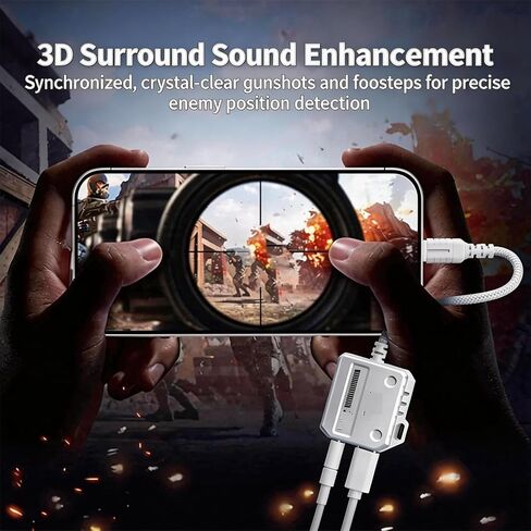 【2 في 1】 محول صوت USB-C إلى 3.5 مم، شحن سريع 60 وات PD، صوت HiFi عالي الدقة، شريحة DAC، تشغيل وشحن، زمن استجابة منخفض، متوافق مع iPhone 15، Samsung، iPad Pro، الهواتف والأجهزة اللوحية من النوع C، محمول in Kuwait