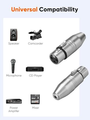 CableCreation 3.5mm to XLR Female Adaptor 2pcs,X LR to 1/8'' Stereo Audio Converter,1/8 inch TRS Stereo Jack Female to 3 Pin XL R Microphone Extender for Camcorder,Mixer,Speaker,Microphone,Amplifier in Kuwait