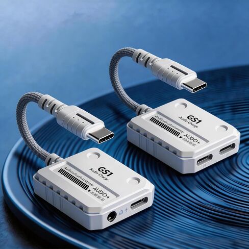 【2 في 1】 محول صوت USB-C إلى 3.5 مم، شحن سريع 60 وات PD، صوت HiFi عالي الدقة، شريحة DAC، تشغيل وشحن، زمن استجابة منخفض، متوافق مع iPhone 15، Samsung، iPad Pro، الهواتف والأجهزة اللوحية من النوع C، محمول in Kuwait