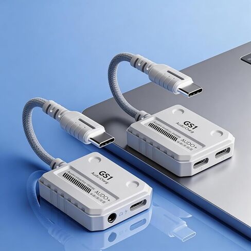【2 في 1】 محول صوت USB-C إلى 3.5 مم، شحن سريع 60 وات PD، صوت HiFi عالي الدقة، شريحة DAC، تشغيل وشحن، زمن استجابة منخفض، متوافق مع iPhone 15، Samsung، iPad Pro، الهواتف والأجهزة اللوحية من النوع C، محمول in Kuwait