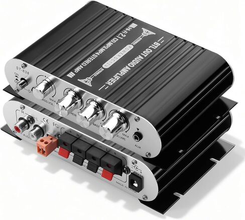 CERRXIAN مضخم صوت ستيريو صغير، 2.1 قناة 20Wx2+40W HiFi AMP Board AUX/RCA مدخل استقبال الصوت المنزلي للمسرح المنزلي، السيارة، البحرية DC12V 3A محول الطاقة in Kuwait