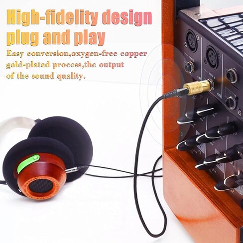 4-Pack Headphone Adapter Set(Gold Plated), 1/8 (3.5mm) and 1/4 (6.35mm) Adapter Stereo(TRS), Audio Jack Converter for Guitar, Amp, Studio, Zero Signal Loss in Kuwait