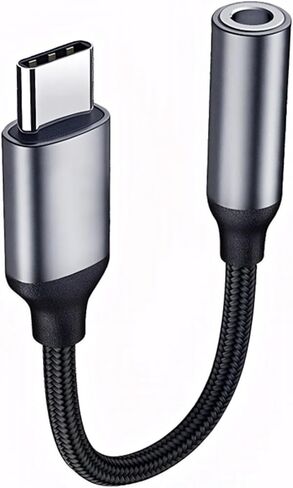 USB C to 3.5mm Headphone Jack Adapter Nylon Braided Audio Dongle Adapter for Phone 16 & Smartphones, Universal Fit in Kuwait