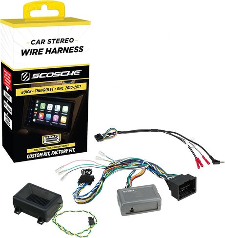 Scosche LPGM15 Link+ Factory Stereo Replacement Interface Adapter, Compatible with Select 2010-2017 GM Vehicles, Car Radio Data-Bus Wiring Harness, Retain Steering Wheel Control & OEM Display in Kuwait