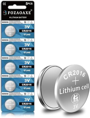 بطارية CR2016 مكونة من 5 قطع، بطارية ليثيوم CR2016 3 فولت، عمر افتراضي 10 سنوات مانعة للتسرب DL2016 ECR2016 BR2016 CR 2016 بطاريات لفتحة باب المرآب، خلية عملة معدنية in Kuwait
