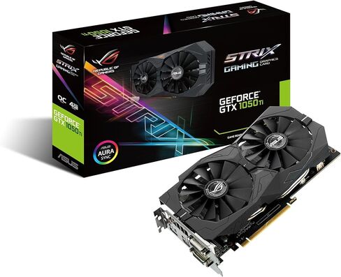 بطاقة رسومات الألعاب ASUS Geforce Dual GTX 1050 Ti 4GB Dual-Fan Edition DVI-D HDMI DP 1.4 (DUAL-GTX1050TI-O4G) (متجددة) in Kuwait