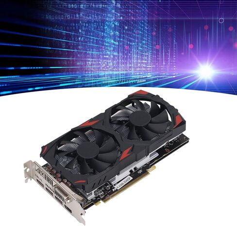 RX 580 8GB GDDR5 256BIT Gaming Graphics Card, Dual Fan Cooling 1284MHz Core HDMI DVI 3xDisplayPort PCIe 3.0 for Desktop PC Linux (580 8G D5) in Kuwait