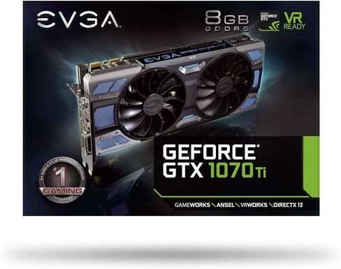 EVGA GeForce GTX 1070 Ti FTW2 GAMING، 8 جيجابايت GDDR5، تقنية iCX - 9 أجهزة استشعار حرارية وRGB LED G/P/M، مروحة غير متزامنة، بطاقة رسومات تدفق الهواء المحسنة 08G-P4-6775-KR (متجددة) in Kuwait