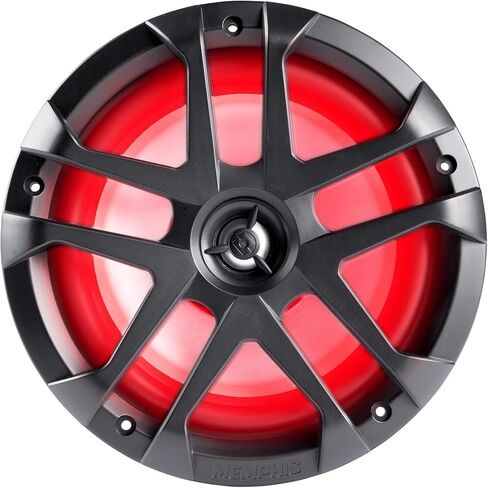سماعات Memphis البحرية المحورية LED مقاس 8 بوصات - زوجان (4 وحدات) - حزمة مجمعة من OEM MXA80L مع شبكات رمادية معدنية in Kuwait