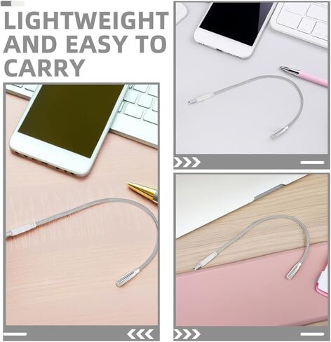 Holibanna 2pcs USB بالطاقة مصابيح لوحة المفاتيح LED مرنة معدنية معقوفة العناية بالعين قابل للتعديل USB أضواء القراءة الكمبيوتر المحمول والكمبيوتر المحمول مكتب والسفر in Kuwait