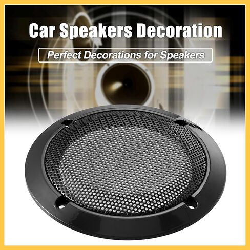 2pcs 3.5 Inch Car Metal Audio Speaker Grill Cover Mesh Woofer Horn Guard Decorative Circle Grille Protector Black Auto Replacement Parts in Kuwait