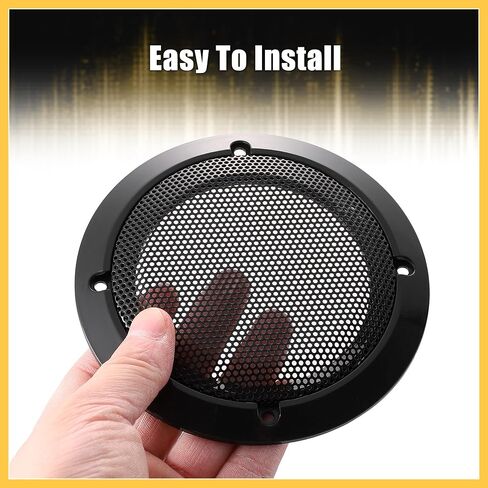 2pcs 3.5 Inch Car Metal Audio Speaker Grill Cover Mesh Woofer Horn Guard Decorative Circle Grille Protector Black Auto Replacement Parts in Kuwait