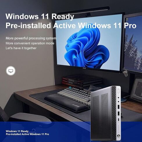 كمبيوتر HP EliteDesk 800 G3 Mini Business Desktop، الجيل السابع Intel Core i7-7700T حتى 3.80 جيجاهرتز، ذاكرة وصول عشوائي 8 جيجابايت، 256 جيجابايت SSD، لوحة مفاتيح وماوس، واي فاي/بلوتوث، دعم 4K، Windows 11 Pro (متجدد) in Kuwait