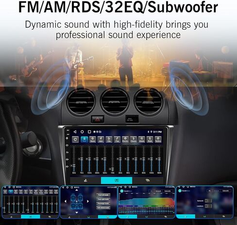 8 Core 4+32G Car Radio for Nissan Altima 2008 2009 2010 2011 2012 Manual AC with Wireless CarPlay Android Auto, 9 inch HD Touchscreen Car Stereo Player with Backup Camera, AMFMRDS, AUX, DSP, SWC in Kuwait