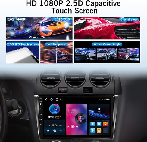8 Core 4+32G Car Radio for Nissan Altima 2008 2009 2010 2011 2012 Manual AC with Wireless CarPlay Android Auto, 9 inch HD Touchscreen Car Stereo Player with Backup Camera, AMFMRDS, AUX, DSP, SWC in Kuwait
