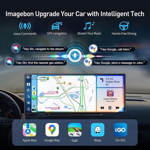 شاشة QLED Carplay مقاس 10.25 بوصة للسيارة Android 8Core 4G+64G Apple CarPlay وشاشة Android Auto مع Net-Flix YouTube Google Play 1080P كاميرا أمامية وخلفية مقسمة شاشة GPS للتحكم الصوتي 10.25 بوصة (4+64 جيجابايت) in Kuwait