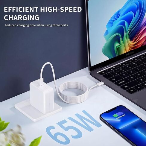 شاحن USB C Galaxy Book Pro بقدرة 65 وات متوافق مع Samsung Galaxy Book5 Pro 360 (2025)، متوافق مع Samsung 16" 15.6" 14" Galaxy-Book 5 4 3 Pro Copilot+ PC AI Business شاحن الكمبيوتر المحمول in Kuwait