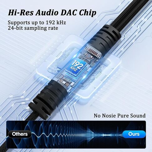 Elecan DAC 192 كيلو هرتز أحادي الاتجاه S/PDIF محوري RCA ذكر إلى 3.5 مم AUX أنثى محول كابل 2 قدم، محول صوت رقمي إلى تناظري يعمل بمنفذ USB، ستيريو هاي فاي للتلفزيون بلو راي سماعات رأس + ربطات عنق in Kuwait