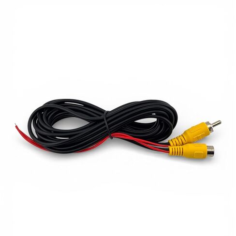 كابل تمديد فيديو AV RCA مع أسلاك طاقة 10FT (3M) ذكر إلى أنثى للكاميرا الاحتياطية، وشاشة السيارة، وأنظمة الصوت والفيديو in Kuwait