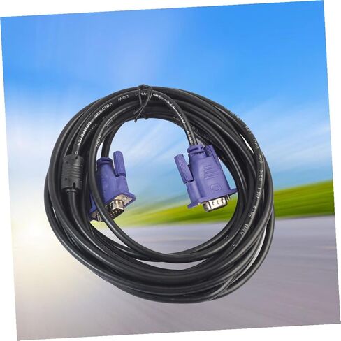 كابل BESPORTBLE بطول 5 متر Vga ذكر إلى ذكر مع نواة من الفريت لشاشة الكمبيوتر وجهاز عرض HDTV - أسود أزرق لعرض الفيديو in Kuwait