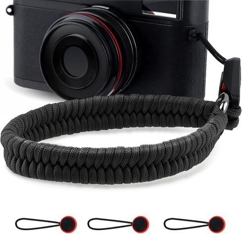 حزام معصم الكاميرا، حزام يد عالمي مع 4 موصلات مرساة سريعة التحرير، حبل معصم مجدول لكاميرات DSLR والكاميرا بدون مرآة، حبل باراكورد بطول قابل للتعديل وحلقة على شكل حرف D من الألومنيوم in Kuwait