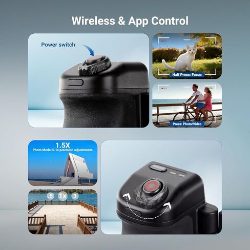 NEEWER Magnetic Phone Camera Grip Compatible with MagSafe iPhone Samsung Wireless Charging, Ergonomic Handle Holder with 3500mAh Battery & Detachable Remote for Tripod Mount Video Recording, MG01 in Kuwait